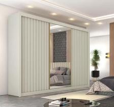 Guarda Roupa Casal Ripado 6 Gavetas com Espelho - Athenas - Móveis Europa