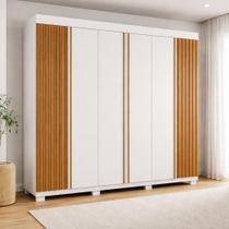 Guarda-roupa Casal Ripado 6 Portas 6 Gavetas 100% MDF 230cm Magnólia Espresso Móveis