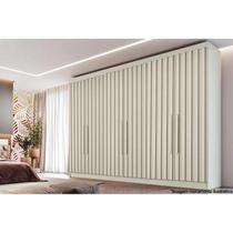 Guarda Roupa Casal Ripado 6 Portas 6 Gavetas - Potente-Off White - Móveis Europa