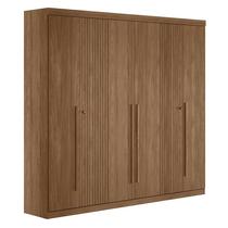 Guarda Roupa Casal Ripado 6 Portas Buriti Jatobá Acetinado - Santos Andirá Guarda Roupa Casal Ripado 6 Portas Buriti Jatobá Acetinado - Santos Andirá