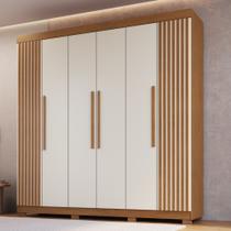 Guarda Roupa Casal Ripado 6 Portas com Pés em MDF Dallas Faimec