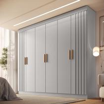 Guarda Roupa Casal Ripado 6 Portas com Pés Siena Faimec Guarda Roupa Casal Ripado 6 Portas com Pés Siena Faimec