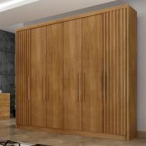 Guarda Roupa Casal Ripado Ambiente Bolonha 6 Portas 6 Gavetas Cumaru 23 Novo Horizonte