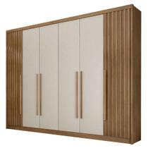 Guarda Roupa Casal Ripado Bragança 6 Portas 6 Gavetas Cumaru 25 Fendi - Novo Horizonte Guarda Roupa Casal Ripado Bragança 6 Portas 6 Gavetas Cumaru 25 Fendi - Novo Horizonte