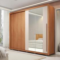 Guarda-roupa Casal Ripado com Espelhos 2 Portas e 4 Gavetas Suburban Gold Espresso Móveis - Caemmun Guarda-roupa Casal Ripado com Espelhos 2 Portas e 4 Gavetas Suburban Gold Espresso Móveis - Caemmun