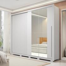 Guarda-roupa Casal Ripado com Espelhos 2 Portas e 4 Gavetas Suburban Gold Espresso Móveis
