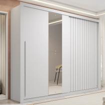 Guarda-roupa Casal Ripado com Espelhos 2 Portas e 4 Gavetas Suburban Gold Espresso Móveis