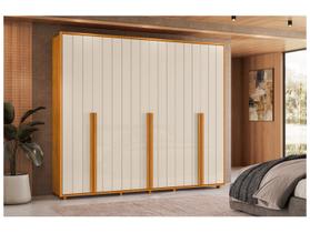 Guarda Roupa Casal Ripado em MDF 6 Portas e Pés Volpi Madetec