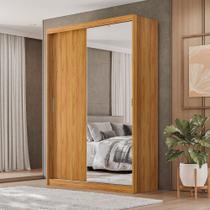 Guarda-Roupa Casal Riva Cinamon Touch 2 Portas Deslizantes 4 Gavetas com Espelho Liberty Móveis Guarda-Roupa Casal Riva Cinamon Touch 2 Portas Deslizantes 4 Gavetas com Espelho Liberty Móveis