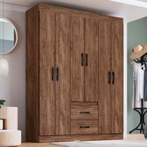 Guarda-Roupa Casal Riveira 6 Portas 2 Gavetas Castanho - Doripel Guarda-Roupa Casal Riveira 6 Portas 2 Gavetas Castanho - Doripel