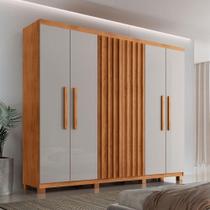 Guarda Roupa Casal Roma Mdf 6 Portas 2 Gavetas Com Pés Naturalle/off White Com Pés Guarda Roupa Casal Roma Mdf 6 Portas 2 Gavetas Com Pés Naturalle/off White Com Pés