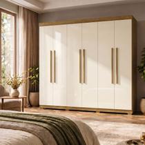 Guarda Roupa Casal Roupeiro 6 Portas 2 Gav Quarto Nature Champanhe Guarda Roupa Casal Roupeiro 6 Portas 2 Gav Quarto Nature Champanhe