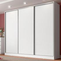 Guarda Roupa Casal Royale Madesa 100 MDF 3 Portas de Correr Branco