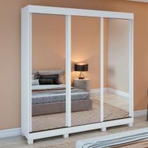 Guarda-Roupa Casal Saion Plus 3 Portas Com Espelho e Pés Moveis Lopas