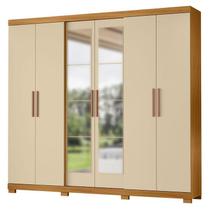 Guarda Roupa Casal San Diego Carvalho Americano Off White com Espelho - Incorplac