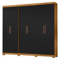 Guarda Roupa Casal San Diego Carvalho Americano Preto - Incorplac