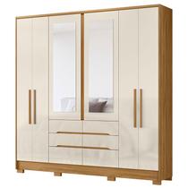 Guarda Roupa Casal San Francisco 6 Portas Freijó Off White com Espelho - Moval Guarda Roupa Casal San Francisco 6 Portas Freijó Off White com Espelho - Moval