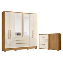 Guarda Roupa Casal San Francisco e Cômoda Texas Freijó Off White - Moval