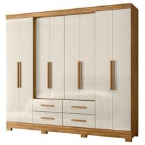 Guarda Roupa Casal San Lorenzo 8 Portas Freijó Off White - Moval