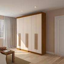 Guarda-Roupa Casal Santana 6 PT Imbuia e Off White