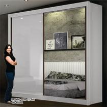 Guarda Roupa Casal São Paulo 2 Portas 1 com Espelho 3 Gavetas 100% MDF Branco Guarda Roupa Casal São Paulo 2 Portas 1 com Espelho 3 Gavetas 100% MDF Branco