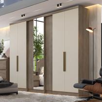 Guarda Roupa Casal Selecto Plus Glass 7 Portas com Espelho THB
