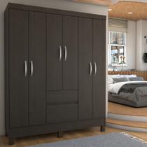 Guarda-Roupa Casal Senna 6 Portas 2 Gavetas ébano - Panorama Móveis Guarda-Roupa Casal Senna 6 Portas 2 Gavetas ébano - Panorama Móveis