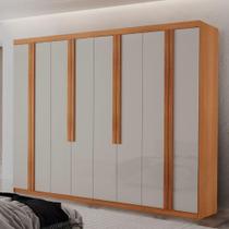 Guarda Roupa Casal Senna Mdf Com 8 Portas 4 Gavetas Moderna Naturalle/off White Guarda Roupa Casal Senna Mdf Com 8 Portas 4 Gavetas Moderna Naturalle/off White