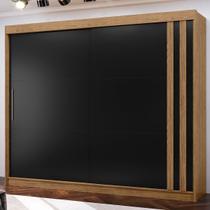 Guarda-Roupa Casal Seul 2 Portas 4 Gavetas Freijó/Nero - Mx Móveis