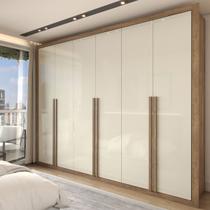 Guarda-Roupa Casal Severo 6 Portas 6 Gavetas Ipê/Off White - Panorama Móveis