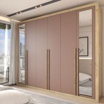 Guarda-Roupa Casal Severo Gold 6 Portas 6 Gavetas com Espelho Capuccino/Terracota - Panorama Móveis