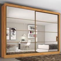 Guarda-Roupa Casal Sevilha Plus 2 Portas 6 Gavetas 100% Mdf Espelhado Peroba/Off White - Mademarques