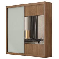 Guarda Roupa Casal Sienna 2 Portas 4 Gavetas Cumaru 25 Fendi com Espelho Novo Horizonte