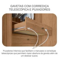 Guarda Roupa Casal Sienna com Espelho e Gaveteiro Milão com Chave Cumaru 23 - Novo Horizonte