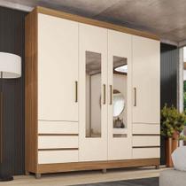 Guarda Roupa Casal Sofia 4 Portas Ambiente Com Espelho Amendola Off White - Demobile