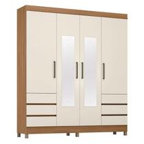 Guarda Roupa Casal Sofia 4 Portas com Espelho Amendola Off White - Demobile