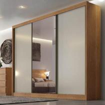 Guarda Roupa Casal Sollo 3 Portas Com Espelho 8 Gavetas 273cm - Novo Horizonte