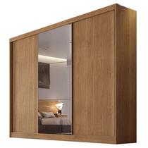 Guarda Roupa Casal Sonetto 3 Portas 4 Gavetas Cumaru 23 com Espelho Novo Horizonte