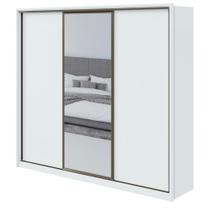 Guarda-Roupa Casal Spazio 270 Glass 3 portas 6 Gavetas Branco