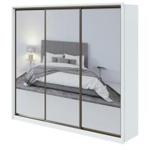 Guarda-roupa Casal Spazio 270 Super Glass 3 Portas 6 Gavetas Branco Guarda-roupa Casal Spazio 270 Super Glass 3 Portas 6 Gavetas Branco