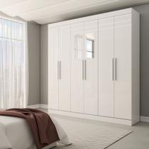 Guarda-Roupa Casal Splendore 6 Portas 2 Gavetas com Espelho 100% Mdf Branco - Panorama Móveis