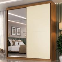 Guarda-Roupa Casal Star 2 Portas de Correr 1 Espelho Nogueira/Areia - Mambel