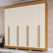 Guarda-Roupa Casal Stella 8 Portas 4 Gavetas 100% Mdf Cinamomo/Off White - Acp Móveis