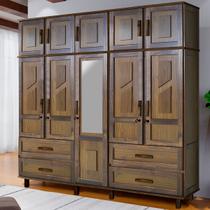 Guarda-Roupa Casal Suécia Madeira Maciça 10 Portas 4 Gavetas com Espelho Imbuia - Pnr Móveis