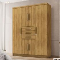Guarda-Roupa Casal Taurus 6 Portas 3 Gavetas Nature - Pnr Móveis