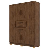 Guarda Roupa Casal Taurus 6 Portas Imbuia Rústico Vila Rica