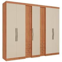 Guarda-Roupa Casal THB Absolut New, 7 Portas de Bater, Freijó Areia, 270 cm