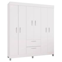 Guarda Roupa Casal Tóquio 6 Portas Branco Brilho - Poquema