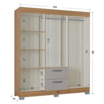 Guarda Roupa Casal Tóquio 6 Portas Com Armário Multiuso 2 Portas Pequeno Damasco Off White - Poquema Guarda Roupa Casal Tóquio 6 Portas Com Armário Multiuso 2 Portas Pequeno Damasco Off White - Poquema
