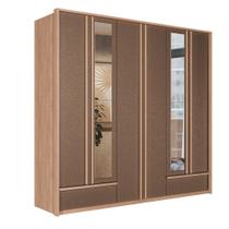 Guarda Roupa Casal Torino 6 Portas C/ Espelhos Wood/Terracota Santos Andira